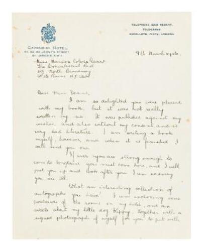 Letter from the British "Queen of Cooks", Mistress of future King Edward VII