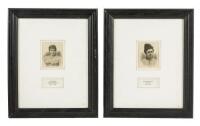 Wood-engraved portraits of Queens Kapiolani and Liliuokalani of Hawaii, each framed