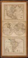 Three maps by Emanuel Bowen framed together