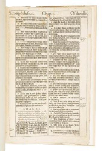 A Leaf from the 1611 King James Bible with "The Noblest Monument of English Prose" by John Livingston Lowes & "The Printing of the King James Bible" by Louis I. Newman