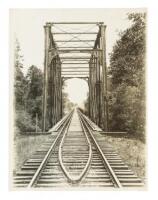 Archive of 41 original photographs of Southern Pacific Railroad Bridges throughout Oregon, including those crossing rivers in Douglas, Jefferson, Jackson, and Lane Counties
