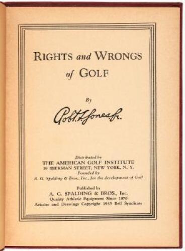 Rights and Wrongs of Golf