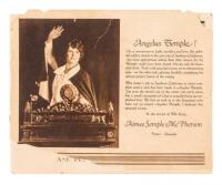 Angelus Temple! As a monument to faith, sacrifice and love... Aimee Semple MacPherson, Pastor-Founder (wrapper title)