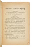 Constitution of the proposed State of Wyoming adopted in convention at Cheyenne, Wyoming, September 30, 1889