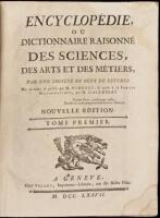 Encyclopedie, ou dictionnaire raisonne des sciences des arts et des métiers…