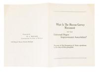 What Is The Marcus Garvey Movement, or the Universal Negro Improvement Association? - Rare leaflet, only known copy
