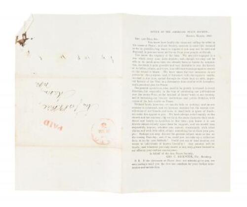 Rare dissent from the war fever in the US conflict with Mexico - printed fund-raising letter