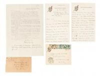 Seven ephemeral items - 6 letters and 1 imprint - from war-torn China, 1921-47