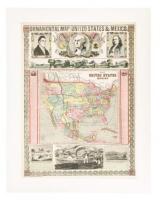 Ornamental Map of the United States & Mexico / Map of the United States and Mexico