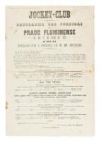 Jockey-Club. Programma das Corridas no Prado Fluminense No. Dia 27 de Julio de 1879 ao meo dia Honrades com a Presenca de SS. MM. Imperias