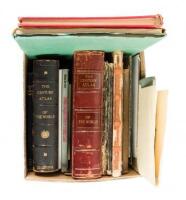 Approximately 25 atlases, geographies, books, booklets and other items from the Warren Heckrotte Collection