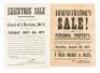 Nine broadsides of auction notices for various California estates - 2