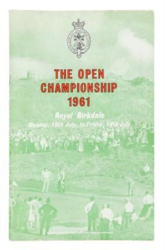 The Open Championship 1961. Royal Birkdale. Signed by Champion Arnold Palmer