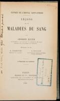 Lecons sur les Maladies du Sang