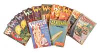 Nine issues of Weird Tales, plus three other pulp periodicals, all with contributions by Lovecraft