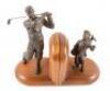 Pair of bookends depicting and golfer and his caddie - 2