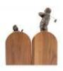 Pair of bookends depicting and golfer and his caddie - 4