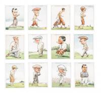Churchman's Cigarettes picture cards “Prominent Golfers” series, complete, Nos. 1-12