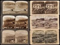 Twenty-one stereoviews of Mount Pelee's 1902 eruption