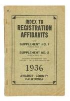 Index to Registration Affidavits... 1936 Amador County California