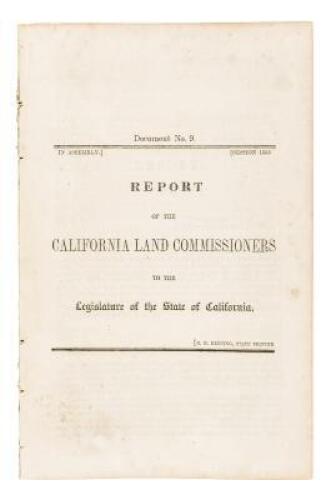 Report of the California Land Commissioners to the Legislature of the State of California
