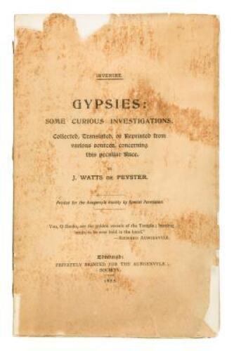 Gypsies: Some Curious Investigations, Collected, Translated, Or Reprinted From Various Sources, Concerning This Peculiar Race