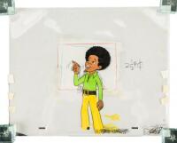 Hand-painted production cel of Michael Jackson in the Jackson Five animated series