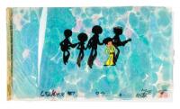 Hand-painted production cel for the opening credits of the Jackson Five animated television series