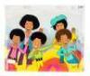 Hand-painted production cel (on two sheets of celluloid) showing the Jackson Five singing "I Want You Back"