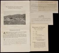Four ephemeral items relating to the Tombstone Consolidated Mines Co.