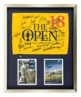 Open Championship flag from 2015 signed by 26 champions