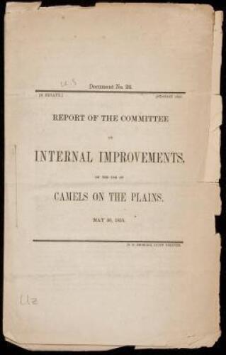 Report of the Committee on Internal Improvements on the Use of Camels on the Plains