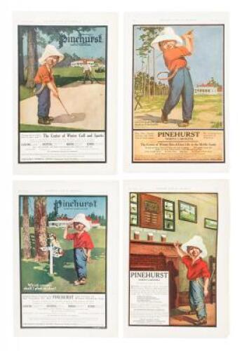 Four advertisements featuring the Pinehurst Putter Boy from Country Life in America magazine