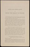 Letter from General Crook on giving the ballot to Indians