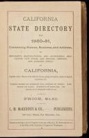 California state directory for 1880-81: Containing names, business, and address, of merchants, manufacturers, and professional men; county, city, state, and federal officers; and notaries public, of California, together with a sketch of the different town