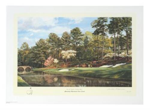 Three color lithographs of Amen Corner at Augusta National