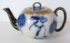 Three piece porcelain tea set with golfing decorations - 3