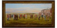 Original oil painting of the Seventeenth Green at Royal Liverpool Golf Club (Hoylake)