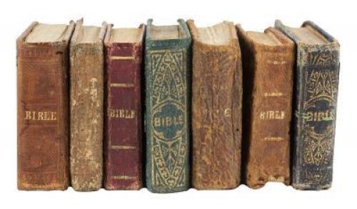 Seven mid-19th century American thumb Bibles