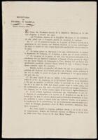 Broadside proclamation regarding the pardoning of Texas prisoners by the Mexican government at the conclusion of the Texas Revolution