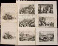 Collection of approximately 200 engraved plates of Chinese scenes