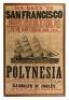 104 Days to San Francisco - broadside on linen for the Clipper Ship Polynesia