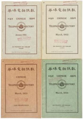 Chinese Telephone Directory, San Francisco and Oakland - 14 consecutive annual editions, 1931 to 1944