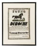 Broadside poster, "The Well Bred Horse Young Duroche will stand for Service this season..."