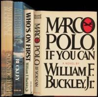 Four novels by William F. Buckley, Jr. - each with signed sticker