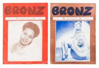 The “Bronz”, Volume IV, Nos. 10 and 11, 1944-45 - only known copies of the last issues of a Los Angeles Black magazine with important Hollywood association