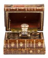 Decanter Set in leather book-style case