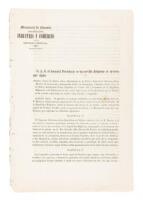 S.A.S. el general Presidente se ha servido dirigirme el decreto que sigue... Art&iacute;culo &uacute;nico. Se aprueba el contrato celebrado en esta fecha con los Sres. J. B. Moore y s&oacute;cios oara la conctruccion de un ferro-carril &agrave; trav&eacute;s del territorio de la Rep&uacute;blica 