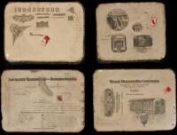 Four lithography stones, etched with vignettes, letterheads, etc. for western businesses