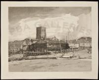 Original aquatint, Low Tide, Shoreham